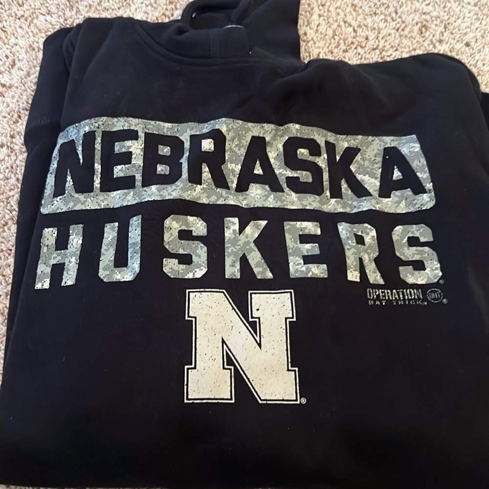 Nebraska cornhuskers 47 operation hat trick hoodie camo